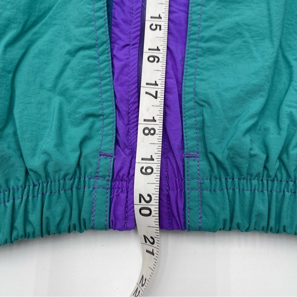 Vintage Nike Jacket Women’s Sz Small Teal Purple Windbreaker Full Zip Retro 90s - Picture 12 of 14